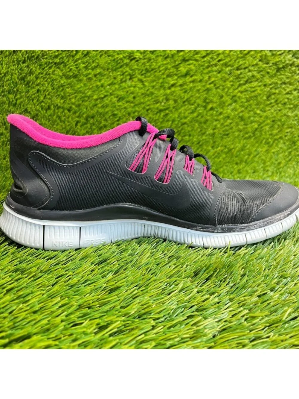 Nike Free 5.0 H2o Repel Shield Womens Size 9 Black Pink Running Shoes Sneakers